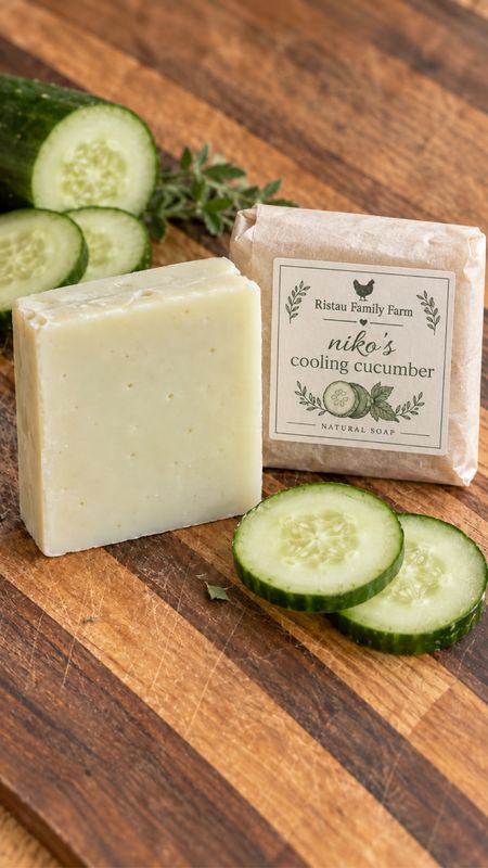 Niko's Cooling Cucumber soap with fresh cucumber