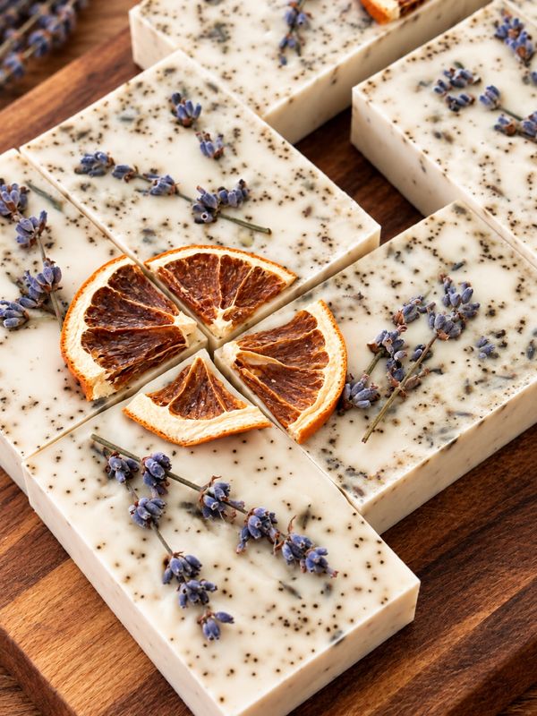 Orange Lavender Blossom goat milk soap